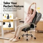 Artiss Executive Office Chair Leather Tilt Black - Image 4