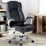 Artiss Executive Office Chair Leather Tilt Black - Image 12