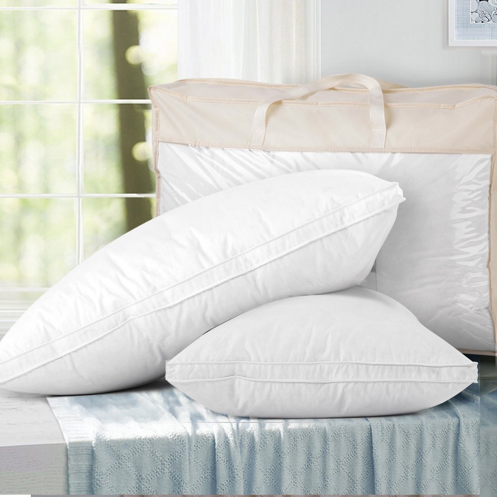 PILLOW-GOOSE-WALLX2-202502281434-00 Giselle Bedding Goose Feather Down Pillow Luxury Twin Pack - Image 1