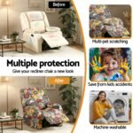 Artiss Split Stretch Recliner Chair Cover, Printed Non Slip Slipcover - Image 6