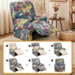 Artiss Split Stretch Recliner Chair Cover, Printed Non Slip Slipcover - Image 7
