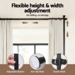 Artiss Room Divider Curtain Rod Extendable Black - Image 4