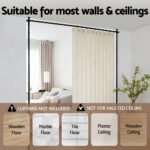 Artiss Room Divider Curtain Rod Extendable Black - Image 6