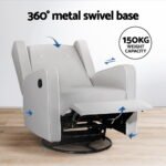 Artiss Recliner Armchair 360� Swivel Grey Fabric - Image 5