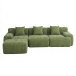Artiss 300cm Modular Sofa Bed Comfort L-Shaped Sectional Boneless Couch Green - Image 3