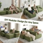 Artiss 300cm Modular Sofa Bed Comfort L-Shaped Sectional Boneless Couch Green - Image 4