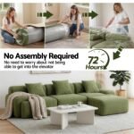Artiss 300cm Modular Sofa Bed Comfort L-Shaped Sectional Boneless Couch Green - Image 6