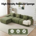 Artiss 300cm Modular Sofa Bed Comfort L-Shaped Sectional Boneless Couch Green - Image 7