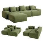 Artiss 300cm Modular Sofa Bed Comfort L-Shaped Sectional Boneless Couch Green - Image 10