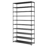 Artiss Shoe Rack Cabinet Stackable 50 Pairs 10-Tier Black - Image 3