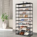 Artiss Shoe Rack Cabinet Stackable 50 Pairs 10-Tier Black