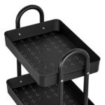 Artiss Storage Trolley Kitchen Cart 3 Tiers Rack Shelf Organiser Wheels Black - Image 3