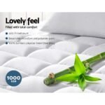 Giselle Bedding 5cm Bamboo Pillowtop Mattress Topper 1000GSM Mattress Pad for Back Pain Relief Washable Breathable Protector with 45cm Deep Pocket Queen - Image 3