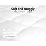 Giselle Bedding Pillowtop Mattress Topper 5cm Thick Mattress Pad for Back Pain Relief & Old Beds Machine Washable 500GSM Breathable Protector Queen - Image 3