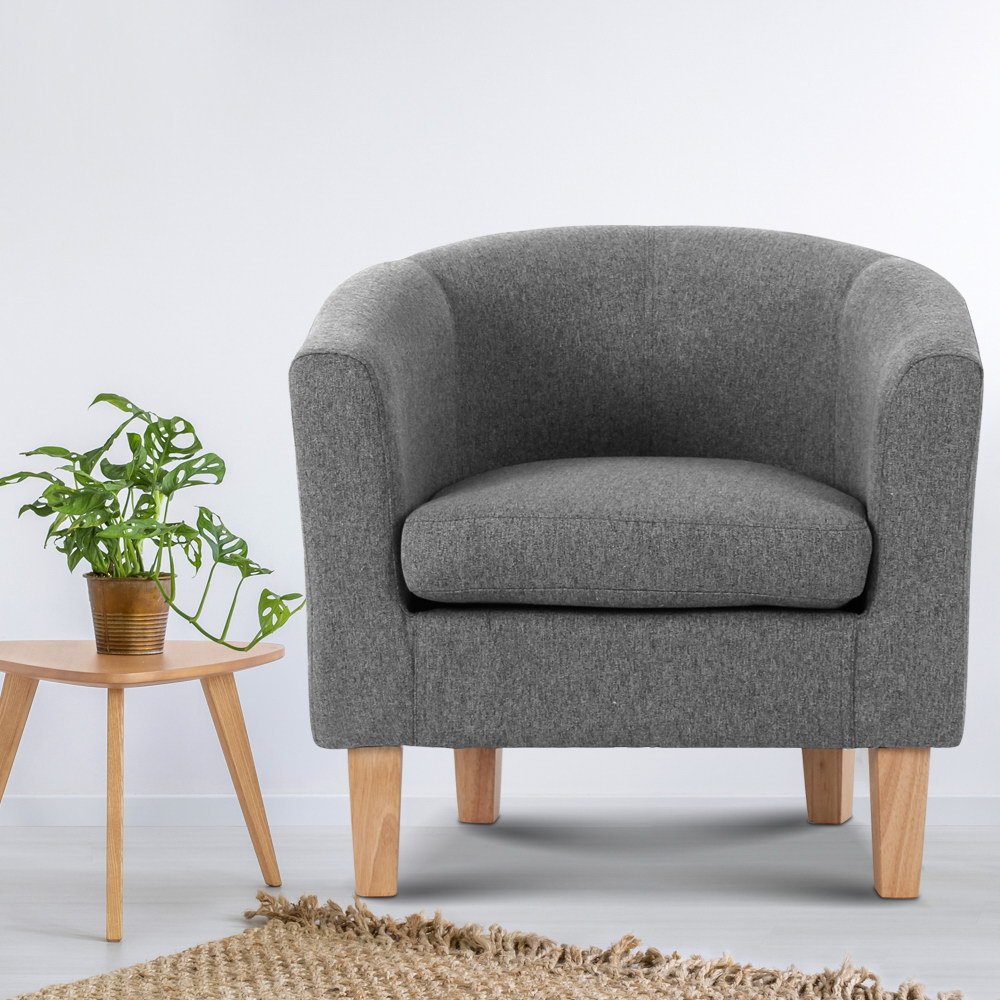 UPHO-B-TUB02-GY-202502281218-00 Artiss Armchair Tub Chair Grey Abby - Image 1