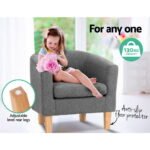 Artiss Armchair Tub Chair Grey Abby - Image 5