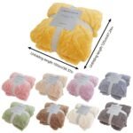 Weighted Blankets,Sofa Blanket Comfortable Bed Blanket Thick Wool Warm Blanket For Winter Yellow Green - Image 3