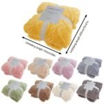Weighted Blankets,Sofa Blanket Comfortable Bed Blanket Thick Wool Warm Blanket For Winter Yellow Green - Image 5