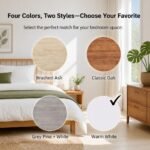 HYGGO Bedside Table Drawer Nightstand Light Gray Wood Grain 3 Drawers Wooden Knobs - Image 6