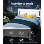 Artiss Bed Frame Queen Size Wooden White RIO - Image 4