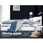 Artiss Bed Frame Queen Size Wooden White RIO - Image 7
