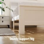 Artiss Bed Frame King Single Size Wooden with 2 Storage Drawers White - Image 5