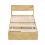 Artiss King Single Bed Frame with 2 Drawers Platform Bed with Headboard Bed Base with USB Ports Natural - Image 3