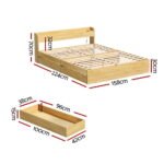 Artiss Bed Frame Queen Size with Charging Ports and 2 Drawers AURA - Image 3