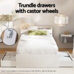 Artiss Bed Frame Single Size with Charging Ports and 2 Drawers AURA - Image 5
