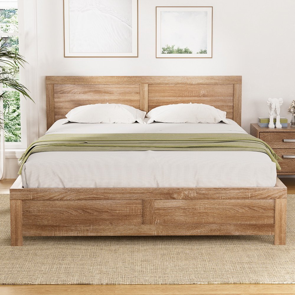 WBED-F-OATMEAL-Q-NA-ABC-202505131408-06 Artiss Bed Frame Queen Size Wooden Acacia Wood OATMEAL - Image 1