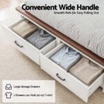 Artiss Double Wooden Bed Frame with 2 Drawer Platform Bed with 108cm Solid High Headboard White Bed Base for Bedroom Easy Assembly - Image 6