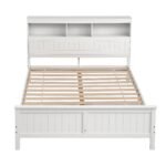 Artiss Queen Bed Frame with Storage Headboard and Footboard Wooden Bed Base White - Image 3