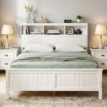 Artiss Queen Bed Frame with Storage Headboard and Footboard Wooden Bed Base White - Image 8
