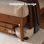 Artiss Bed Frame Queen Size Wooden Bed Base Walnut SPLAY - Image 4