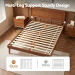 Artiss Bed Frame Queen Size Wooden Bed Base Walnut SPLAY - Image 5