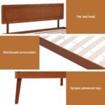 Artiss Bed Frame Queen Size Wooden Bed Base Walnut SPLAY - Image 6