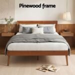 Artiss Bed Frame Queen Size Wooden Bed Base Walnut SPLAY - Image 8