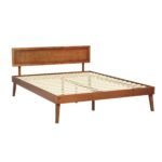 Artiss Bed Frame Queen Size Wooden Bed Base Walnut SPLAY - Image 9