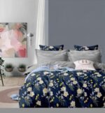 Valentine 6 Piece Super King Floral Bedding Set – Blue