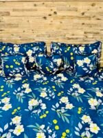 Valentine 6 Piece Super King Floral Bedding Set – Blue - Image 3