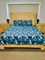 Valentine 6 Piece Super King Floral Bedding Set – Blue - Image 2